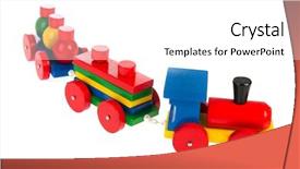  Presentation with wooden toy - PPT layouts consisting of colorful wooden toy train isolated background and a white colored foreground