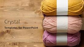  Presentation with knitting - Slide deck consisting of colorful-wool-threads-for-knitting background and a coral colored foreground
