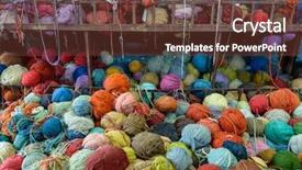  Presentation with yarns - Amazing theme having colorful yarns in a rug backdrop and a tawny brown colored foreground