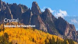  Presentation with fall season - Presentation theme having colorful-yellow-autumn-in-colorado background and a ocean colored foreground