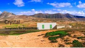  Presentation with traditional - Cool new PPT layouts with colorfull - landscapes of volcanic fuerteventura traditional backdrop and a coral colored foreground