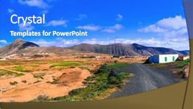  Presentation with volcanic eruption sopka klyuchevskoy volcano - Amazing PPT theme having colorfull - landscapes of volcanic fuerteventura traditional backdrop and a cobalt blue colored foreground