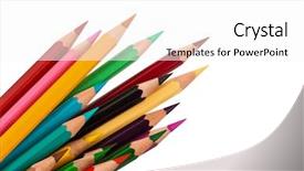  Presentation with colored pencils - Presentation theme enhanced with colorfull - many different colored pencils background and a white colored foreground