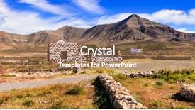  Presentation with island - Audience pleasing slide deck consisting of colorfull - volcanic fuerteventura island - natural backdrop and a coral colored foreground