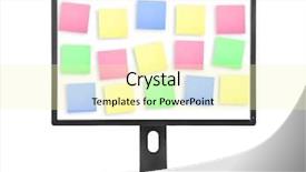  Presentation with note - Colorful presentation design enhanced with colorfull frame - sticky note papers on computer backdrop and a  colored foreground