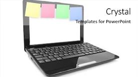  Presentation with note - Slides with colorfull frame - sticky note papers on notebook background and a white colored foreground
