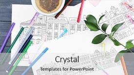  Presentation with anti stress - Theme having coloring anti stress picture closeup background and a  colored foreground