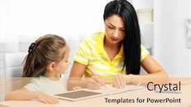  Presentation with inclusion in school - Beautiful PPT layouts featuring coloring book - beautiful school girl doing homework backdrop and a lemonade colored foreground