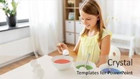  Presentation with happy holidays - Cool new PPT layouts with coloring eggs by liquid dye backdrop and a soft green colored foreground