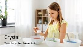  Presentation with happy holidays - Presentation design consisting of coloring eggs by liquid dye background and a soft green colored foreground