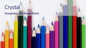  Presentation with height - Theme enhanced with coloring pencils of assorted height background and a sky blue colored foreground
