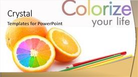  Presentation with life - PPT theme featuring colorize your life concept background and a sky blue colored foreground