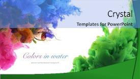  Presentation with ink in water abstract - Colorful theme enhanced with colors and ink in water backdrop and a  colored foreground