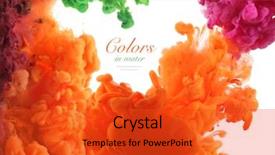  Presentation with ink in water abstract - Audience pleasing PPT theme consisting of colors and ink in water backdrop and a red colored foreground