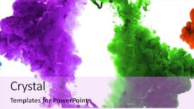  Presentation with acrylic in water - Slide set with colors and ink in water background and a lilac colored foreground