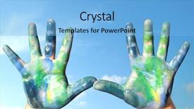  Presentation with green planet - Theme with colors as our planet background and a light blue colored foreground