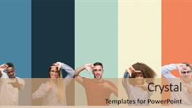  Presentation with vintage - Slides with colors background smiling making frame background and a coral colored foreground