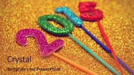  Presentation with new year - Slides enhanced with colors forming the number 2015 background and a gold colored foreground