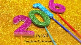  Presentation with new year - Slide set consisting of colors forming the number 2016 background and a gold colored foreground