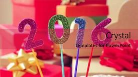  Presentation with math numbers of different fonts - Presentation design featuring colors forming the number 2016 background and a red colored foreground