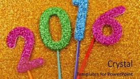  Presentation with new year - Slide set with colors forming the number 2016 background and a gold colored foreground