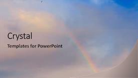  Presentation with sky rainbow - Beautiful slide set featuring colors in the sky fragment backdrop and a mint green colored foreground