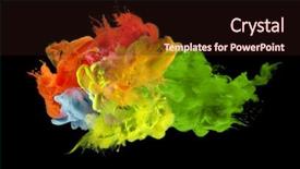  Presentation with ink blot - Amazing PPT layouts having colors in water ink blot backdrop and a wine colored foreground