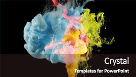  Presentation with ink blot - Theme featuring colors in water ink blot background and a wine colored foreground