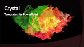  Presentation with ink blot - Amazing PPT theme having colors in water ink blot backdrop and a  colored foreground