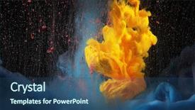  Presentation with ink blot - Cool new PPT layouts with colors in water ink blot backdrop and a ocean colored foreground