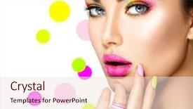  Presentation with beauty - Colorful theme enhanced with colors manicure and hairstyle rainbow backdrop and a lemonade colored foreground