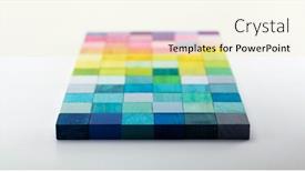  Presentation with color spectrum - Slide set featuring colors-of-creativity-mosaic background and a soft green colored foreground