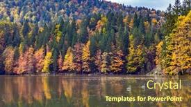 Presentation with autumn morning - PPT theme with colors-of-the-autumn-forests background and a tawny brown colored foreground