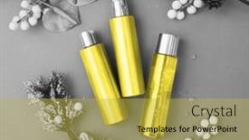  Presentation with makeup products - Audience pleasing theme consisting of colors-of-the-year-2021 backdrop and a yellow colored foreground