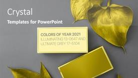  Presentation with makeup products - PPT layouts enhanced with colors-of-the-year-2021 background and a gray colored foreground
