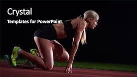  Presentation with design - Slide deck consisting of colors pixelation - pixelated design of woman sprinter background and a black colored foreground