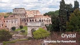  Presentation with forum - PPT layouts featuring coloseum - aerial view of colosseum background and a tawny brown colored foreground