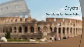  Presentation with tourism - Audience pleasing presentation consisting of coloseum - architecture history and tourism concept backdrop and a sky blue colored foreground