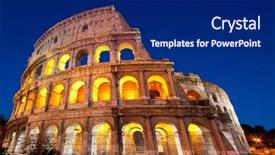  Presentation with science interstellar spaceship dome - Theme enhanced with coloseum - colosseum dome or colosseo background and a navy blue colored foreground