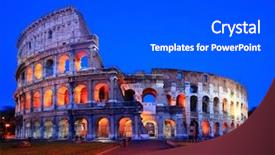  Presentation with normal - Colorful presentation theme enhanced with coloseum - colosseum in twilight with normal backdrop and a dark gray colored foreground