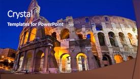  Presentation with ultra - Cool new slides with coloseum - colosseum in twilight with ultra-wild backdrop and a navy blue colored foreground