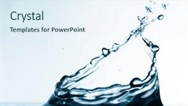  Presentation with crystal blue wave - Presentation theme having colossally blue watersplash background and a sky blue colored foreground