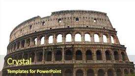  Presentation with rome - Presentation theme featuring colosseum - coloseum of rome- over white background and a tawny brown colored foreground