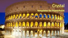  Presentation with rome - Beautiful PPT layouts featuring colosseum at night rome italy backdrop and a tawny brown colored foreground