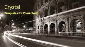  Presentation with rome - Audience pleasing presentation consisting of colosseum-at-night-with-light backdrop and a tawny brown colored foreground