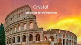  Presentation with rome italy - Theme with colosseum-at-sunrise-in-rome background and a coral colored foreground