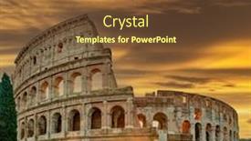  Presentation with rome italy - Theme featuring colosseum-at-sunrise-in-rome background and a tawny brown colored foreground
