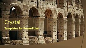  Presentation with rome italy - PPT layouts with colosseum-closeup-view-the-world background and a tawny brown colored foreground
