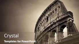  Presentation with rome italy - Presentation with colosseum-closeup-view-the-world background and a tawny brown colored foreground