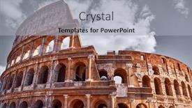 Presentation with gladiator - Slide deck enhanced with colosseum-coliseum-or-colosseo background and a light gray colored foreground